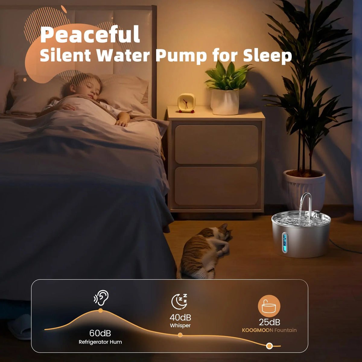 Weomg Automatic Stainless Steel Cat Drinking Fountain