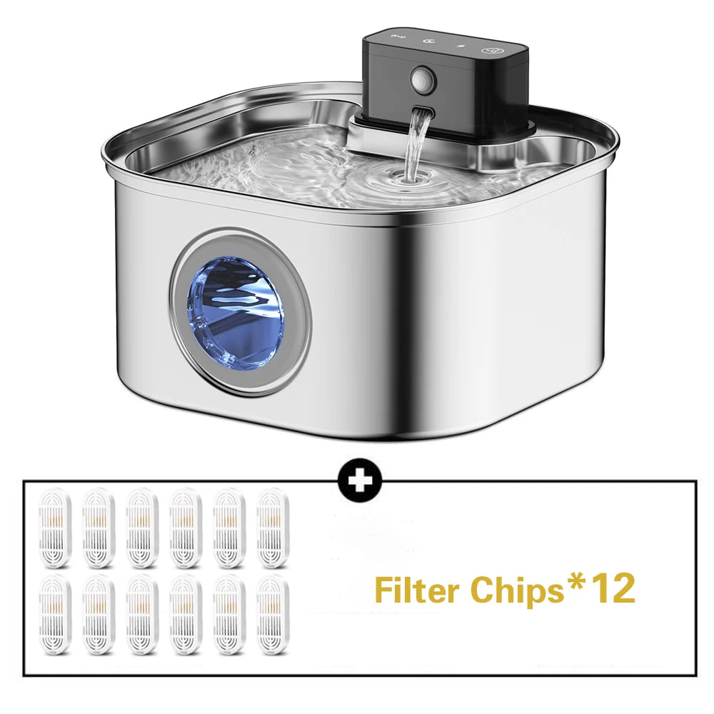 Wireless Stainless Steel Automatic Pet Water Fountain For Cats And Dogs