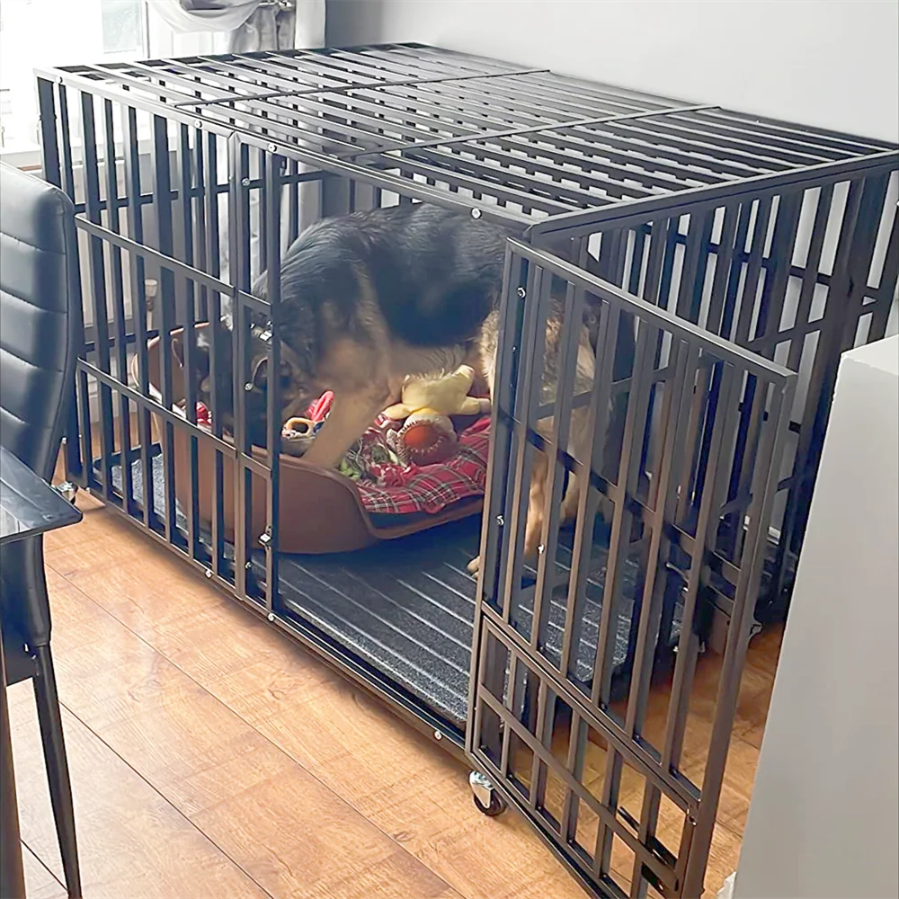 Borwart Heavy Duty Dog Crate With Chew Resistant Square Tube