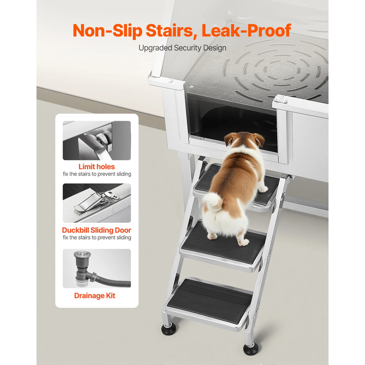 Stainless Steel Dog Washing Station With Faucet And Soap Holder