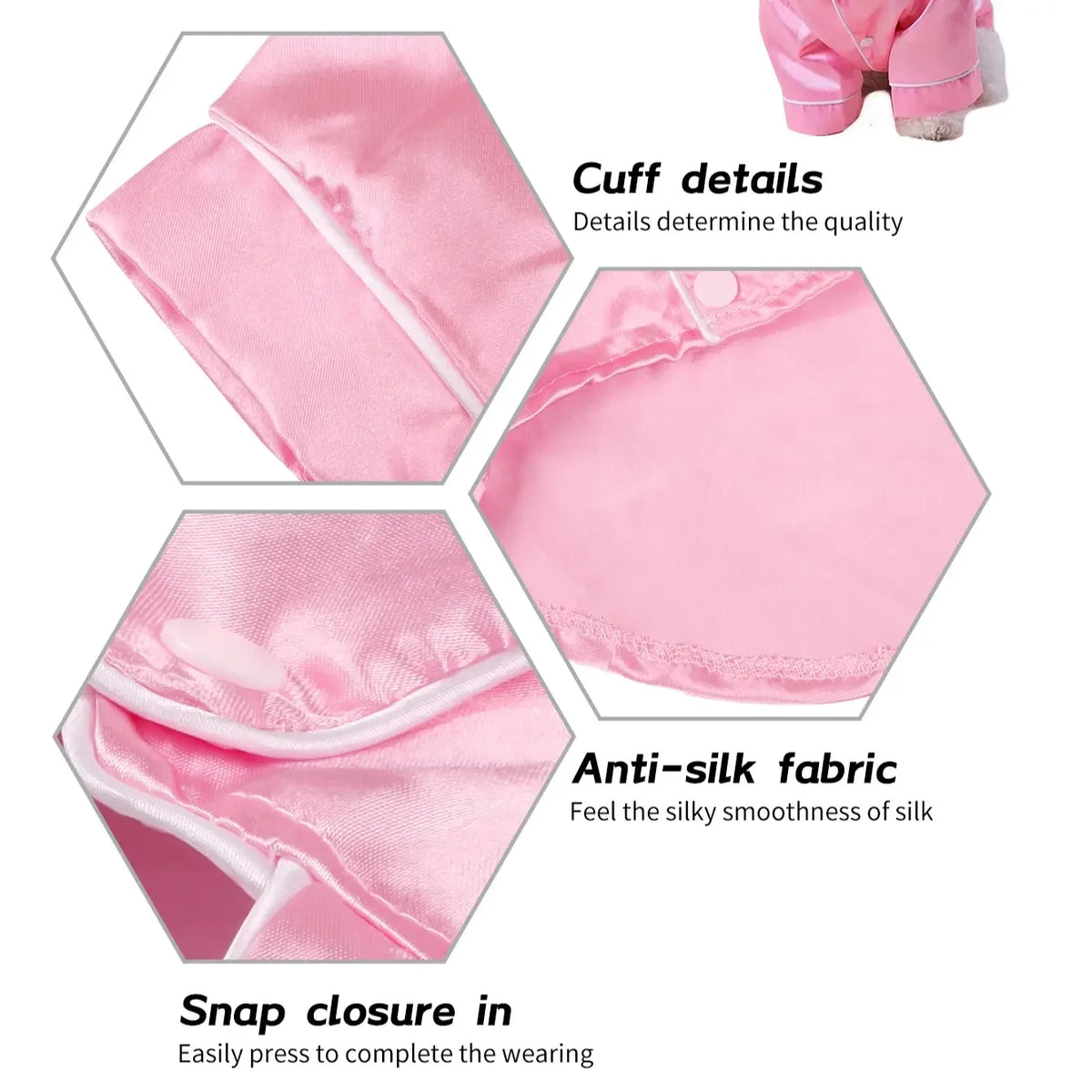 Cute Pet Silk Button Closure Pajamas for Dogs and Cats