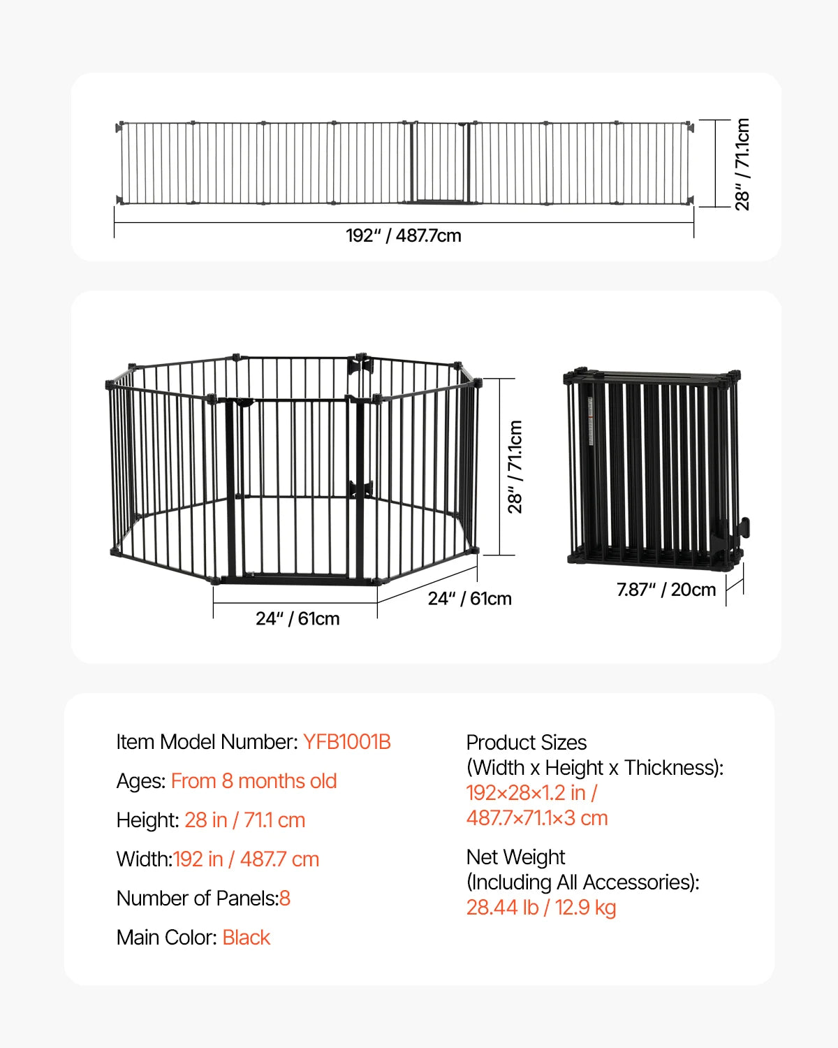 SucceBuy Stainless Steel Pressure Mount Baby Safety Gate