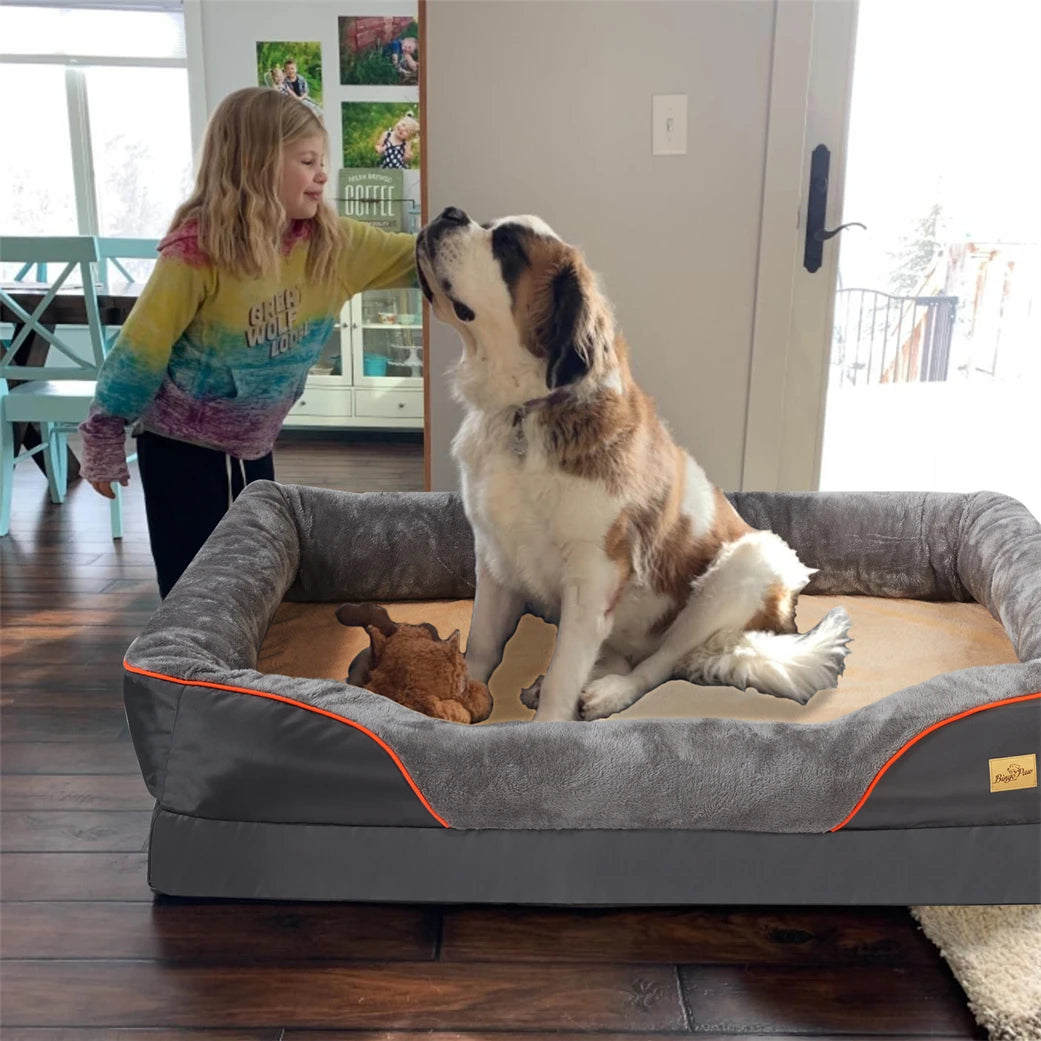 Borwart Orthopedic Dog Bed With Removable Waterproof Cover