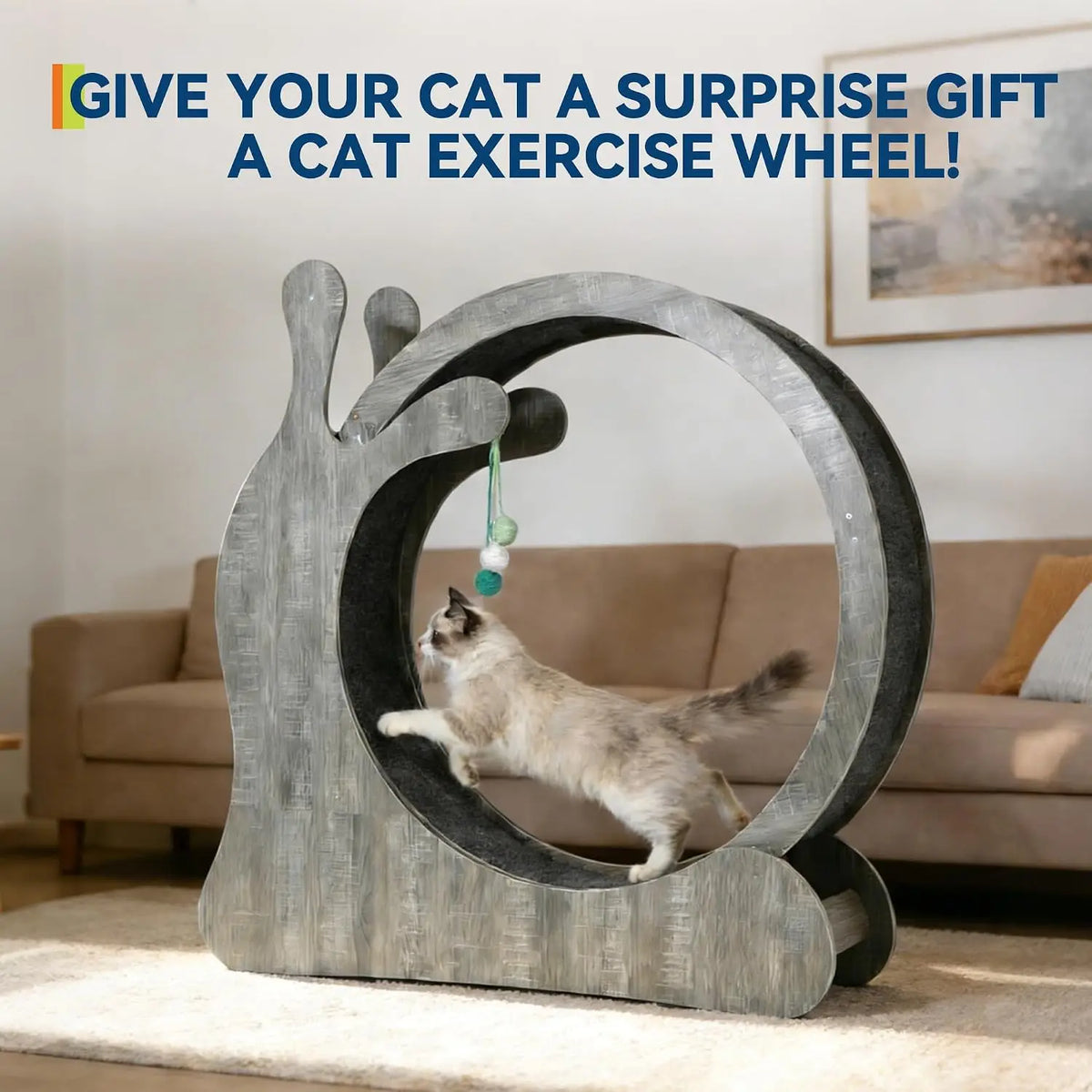 Garvee Cat Exercise Wheel with Scratching Board and Play Balls