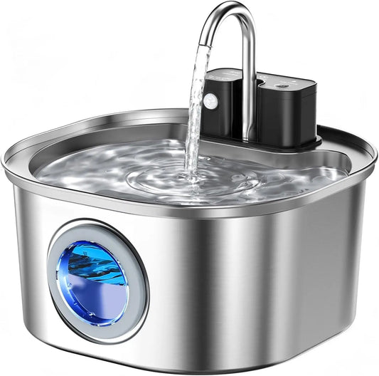 Automatic Stainless Steel Pet Water Fountain With Motion Sensor Display