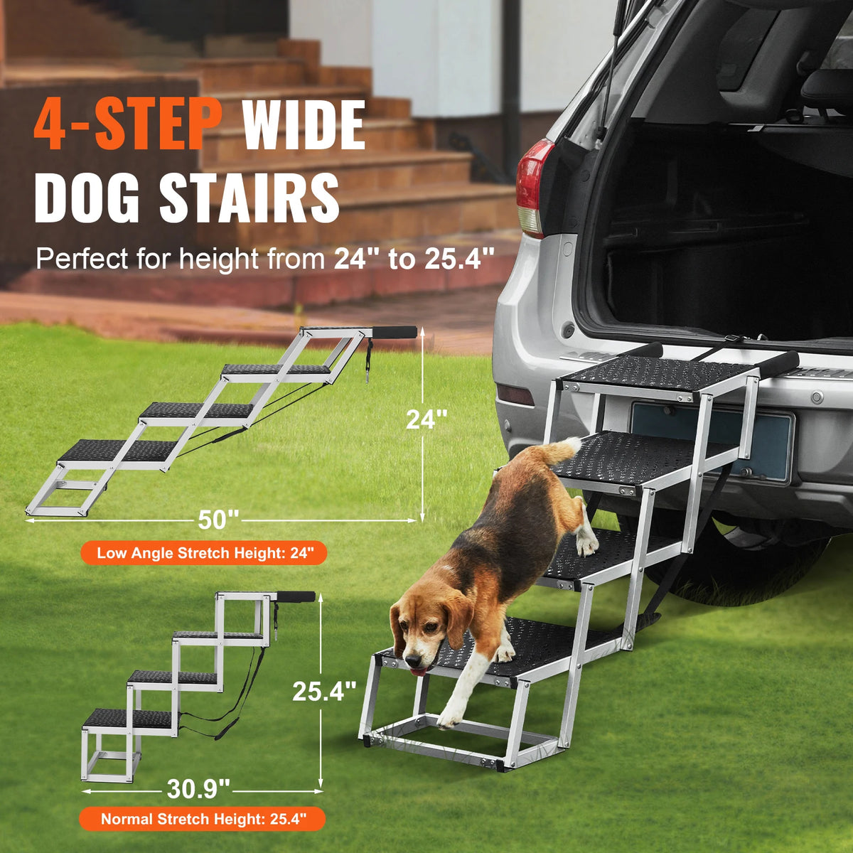 SucceBuy Portable Folding Pet Steps For Cars And Trucks