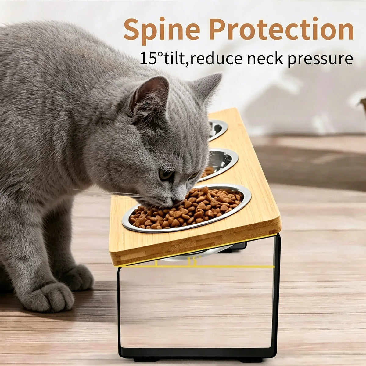 Premium Elevated Stainless Steel Pet Feeder Bowl Set