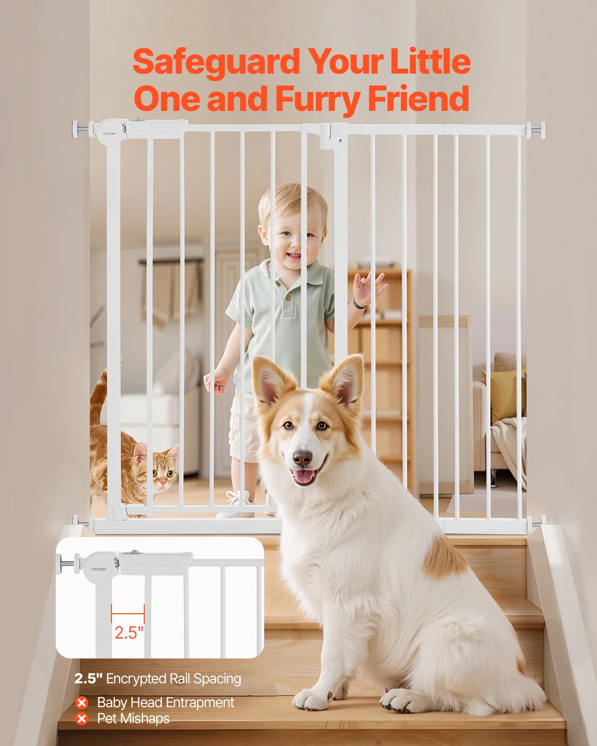 SucceBuy Stainless Steel Pressure Mount Baby Safety Gate