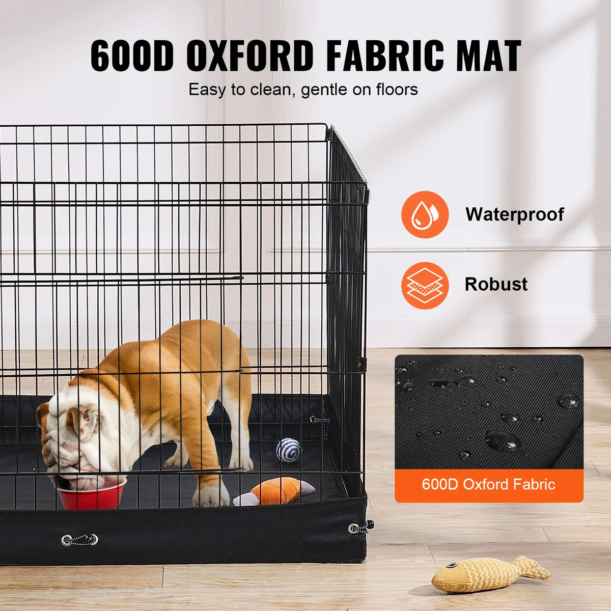Vevor Foldable Metal Dog Playpen With Durable Wire Gate