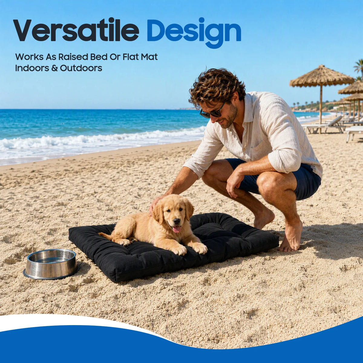 Chew Proof Washable Dog Crate Bed for Indoor Outdoor Travel
