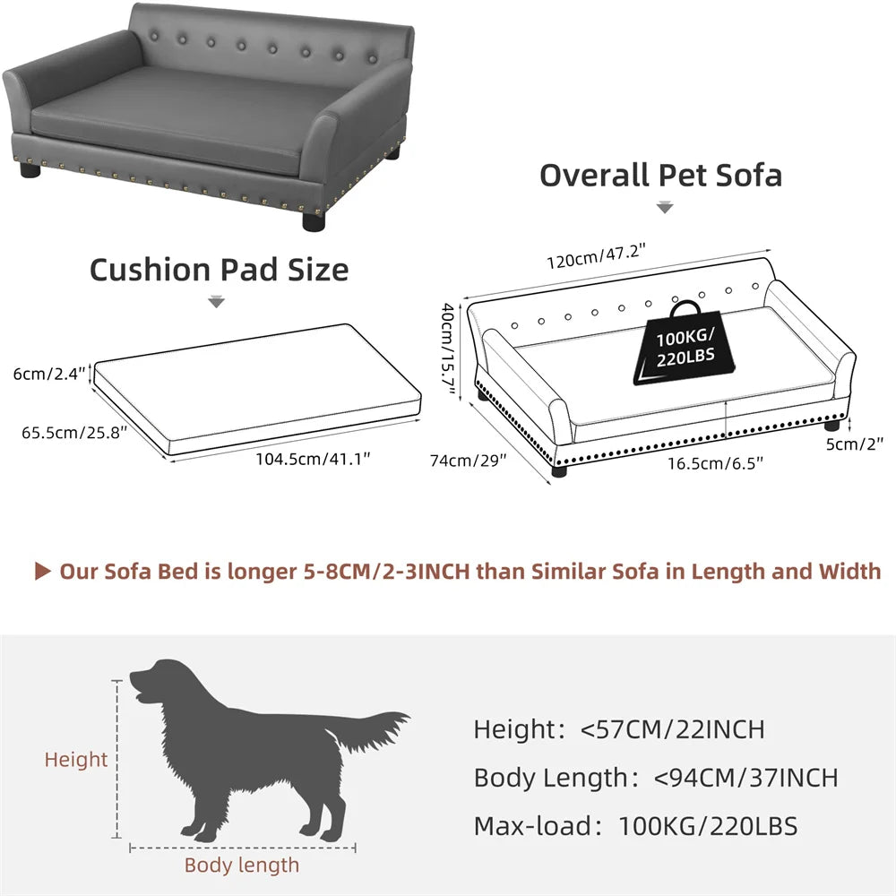 Borwart Heavy Duty Raised Pet Sofa With Removable Cover