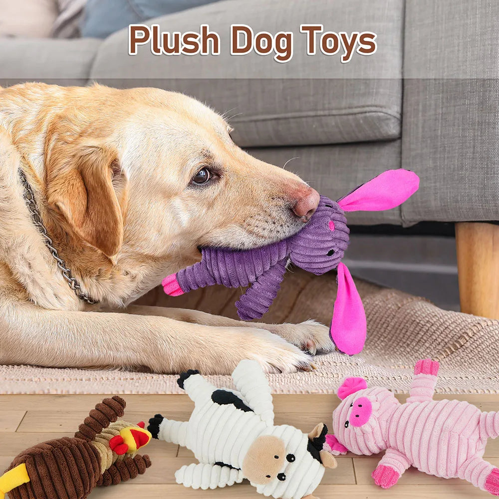 Premium Plush Squeaky Dog Chew Toy Assortment Bundle