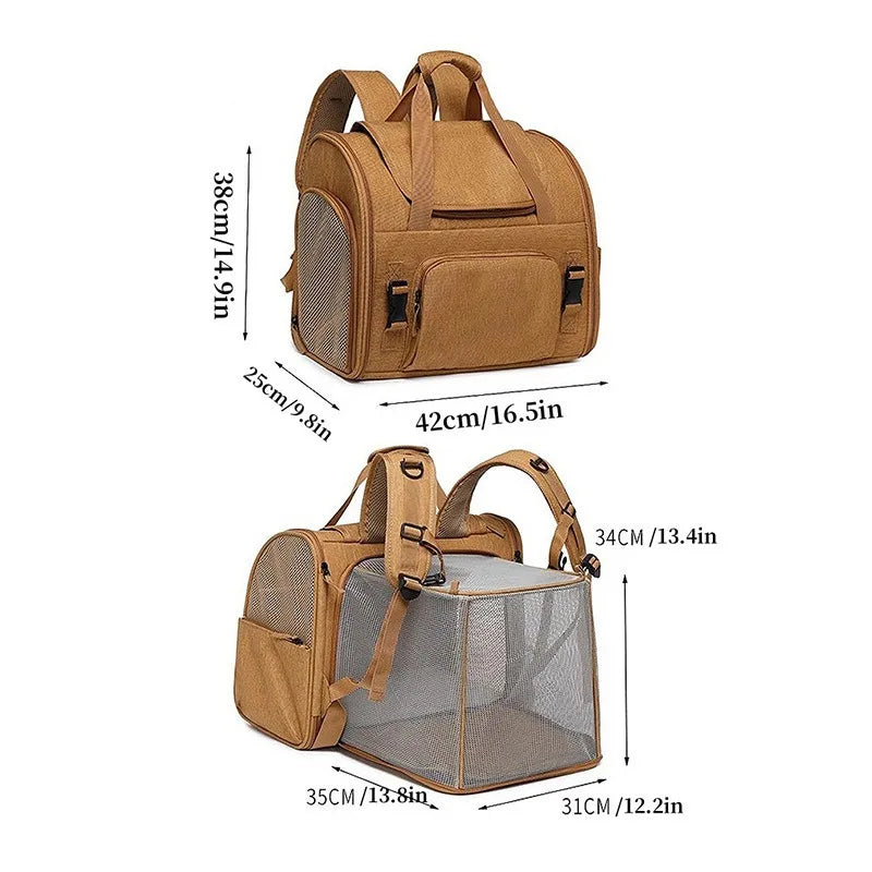 Large Capacity Breathable Pet Carrier Backpack For Cats And Dogs