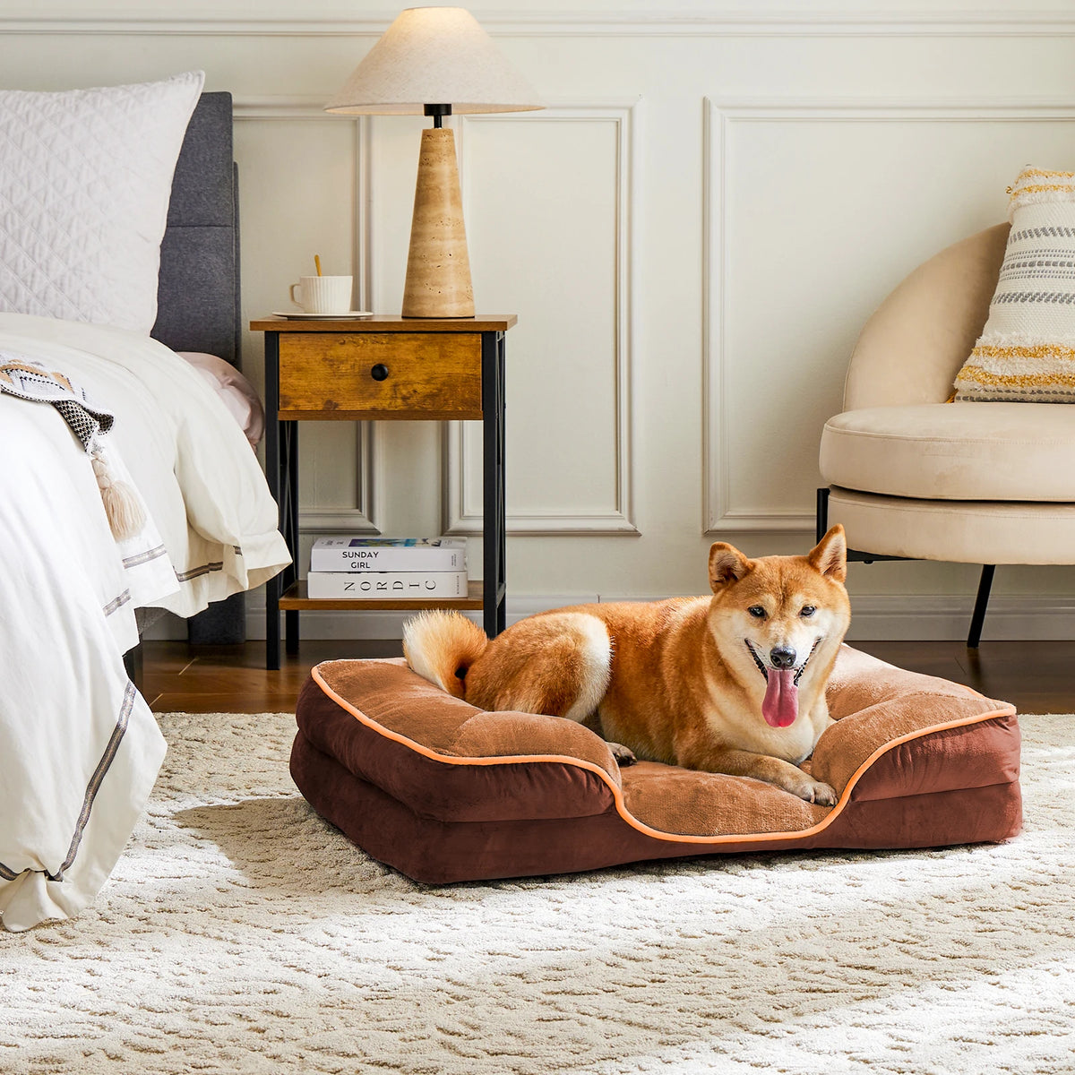 JHK Orthopedic Memory Foam Dog Bed With Washable Removable Cover
