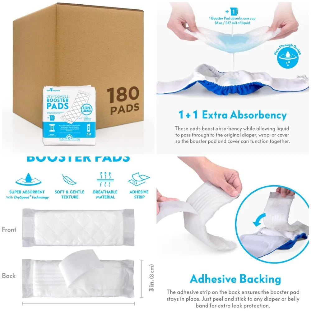 Disposable Dog Diaper Booster Pads Flow-Through Absorbent Inserts