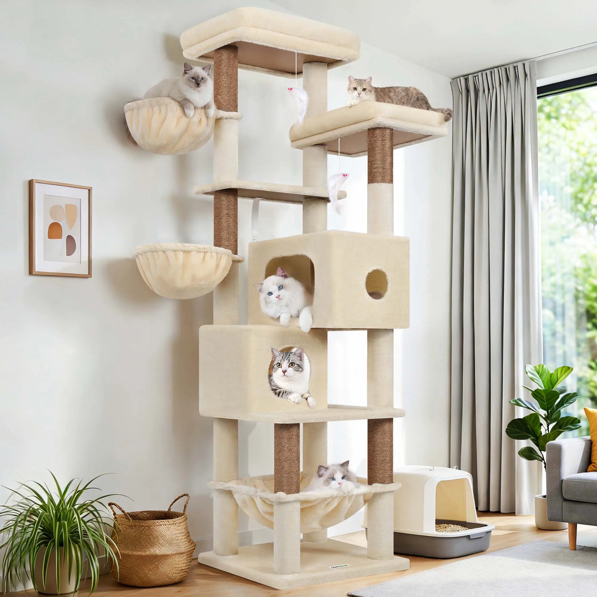 Globlazer Multi Level Cat Tree Tower with Hammocks and Condos