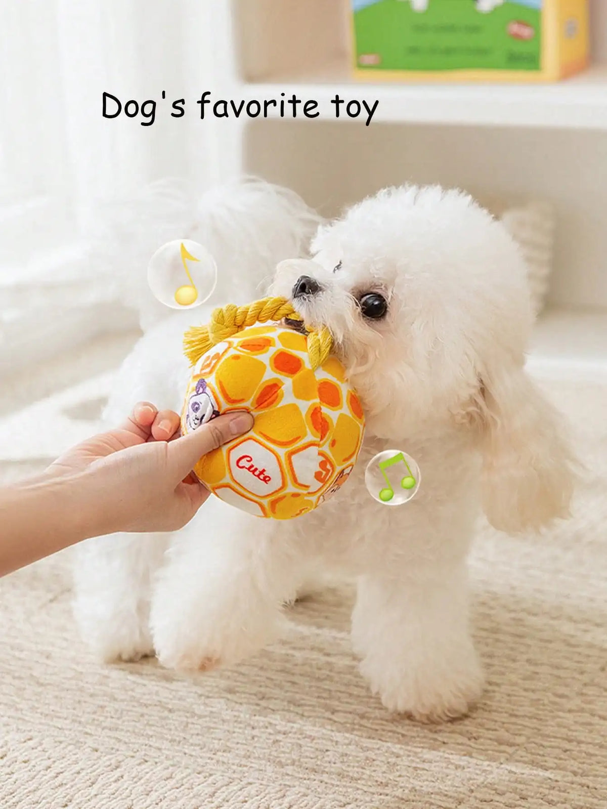 Cartoon Dog Toy Ball With Rope Squeaky Interactive Training Toy