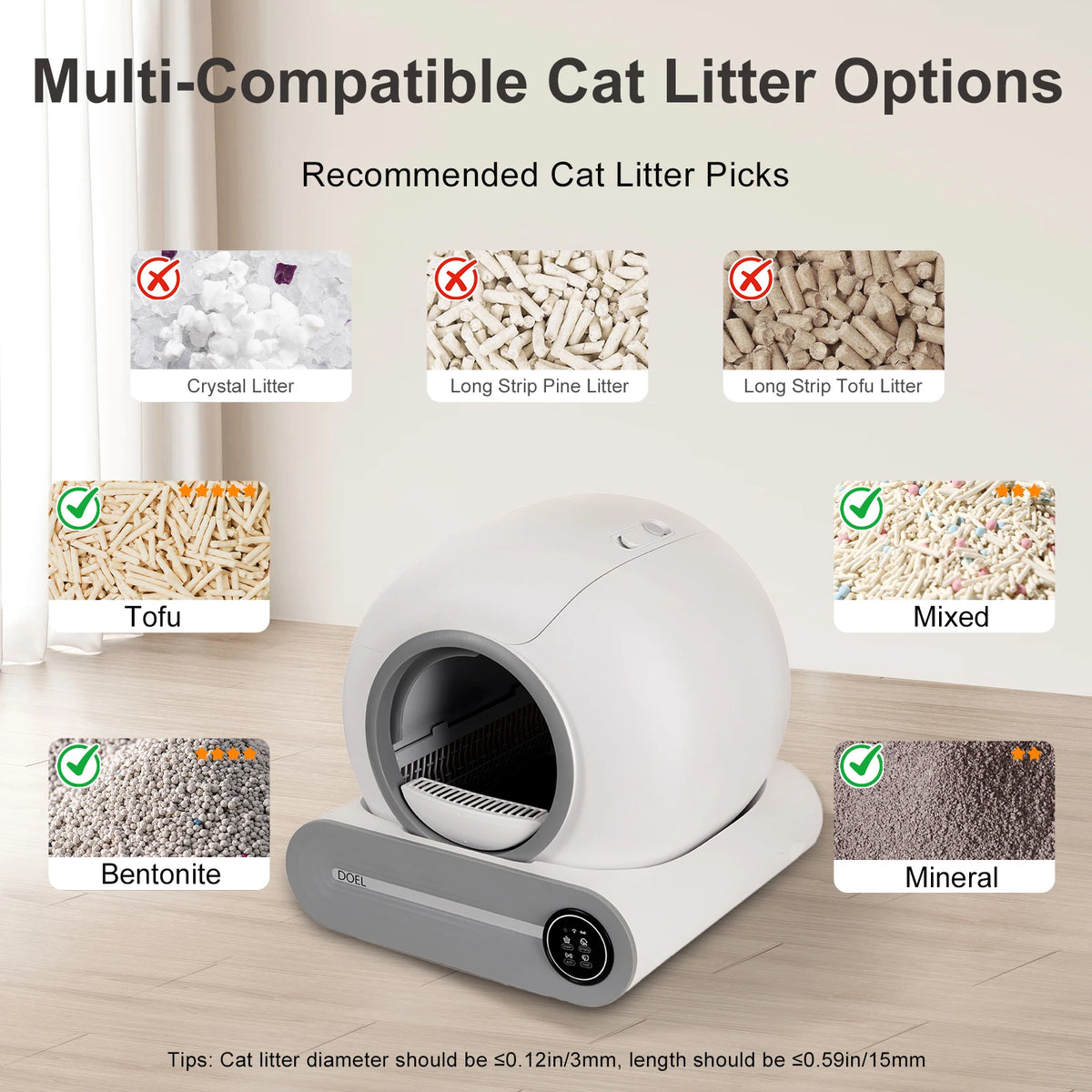 DOEL Smart Self Cleaning Cat Litter Box With App Control