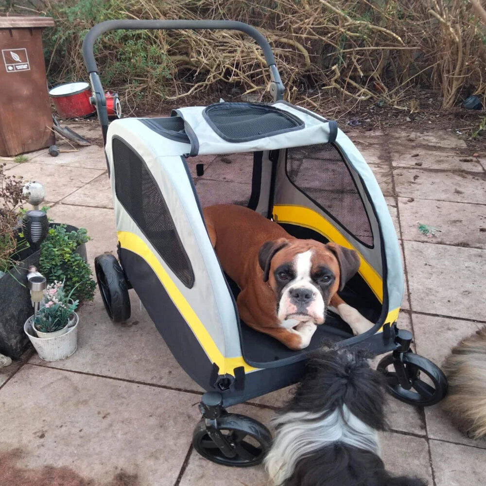 Premium Foldable Four Wheel Pet Dog Stroller And Jogger Wagon