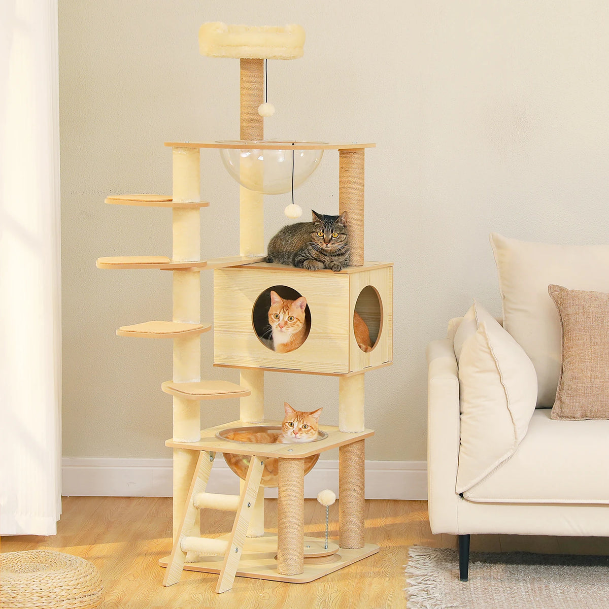 PAWZ Ro Multi-Level Indoor Cat Tree With Condo And Hammock