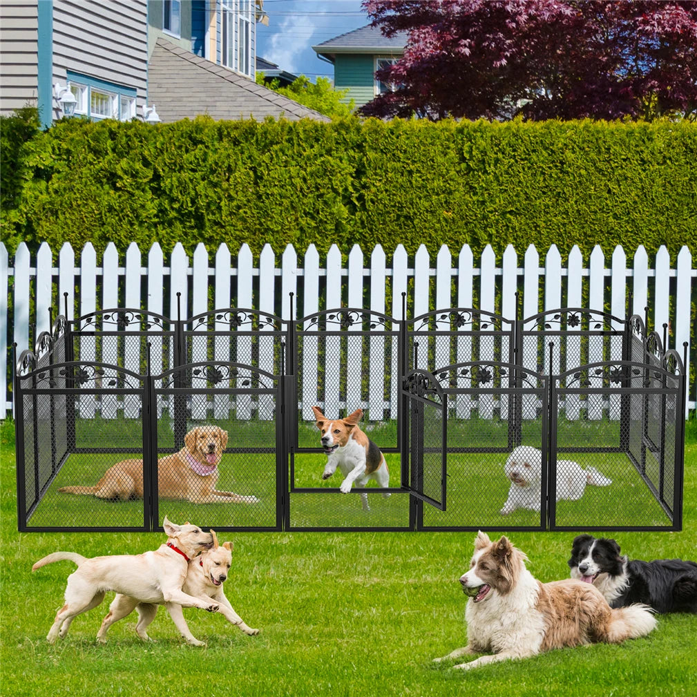 Bingopaw Foldable Heavy Duty Metal Dog Playpen With Gate