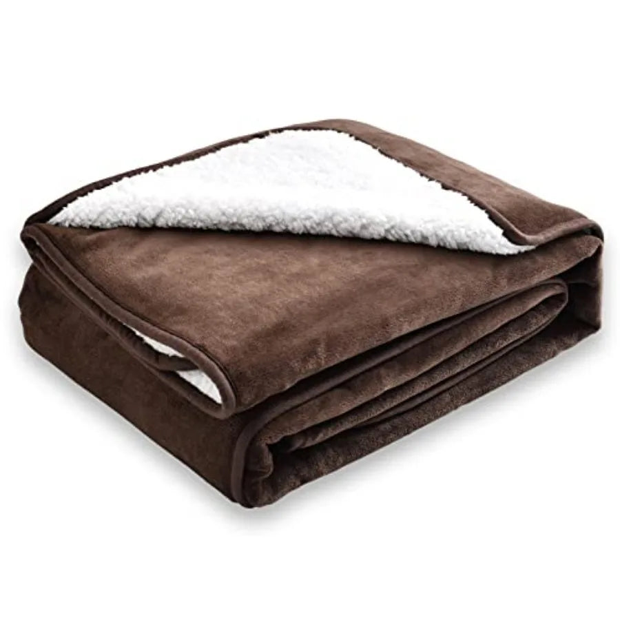 Waterproof Blanket for Bed Couch Sofa, Soft Liquid Pee Proof Pet Blanket for Dog Puppy Cat, Reversible Sherpa Fleece Furniture