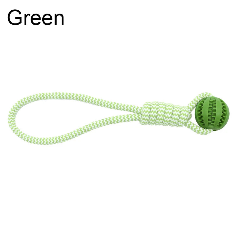 Dog Rope Tug Toy Treat Dispensing Ball For Dental Play