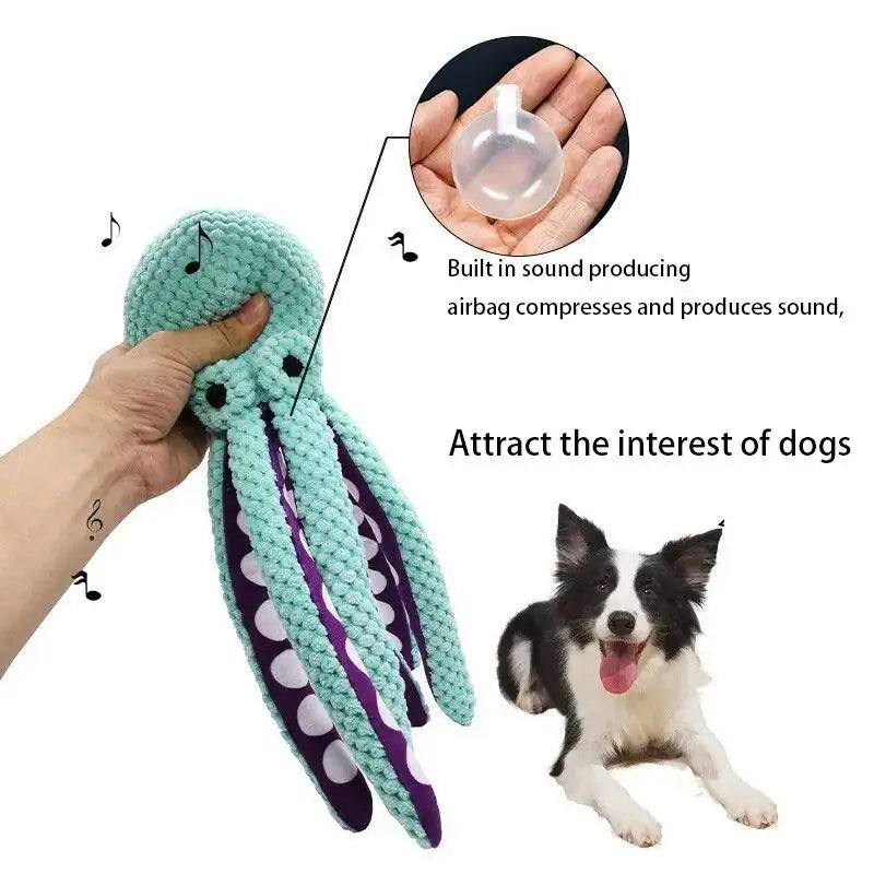 Squeaky Octopus Dog Toy Bite-Resistant Dogs Chew Cleaning Teeth Soft PP Cotton Filled Puppy Interactive Toys Pets Supplies