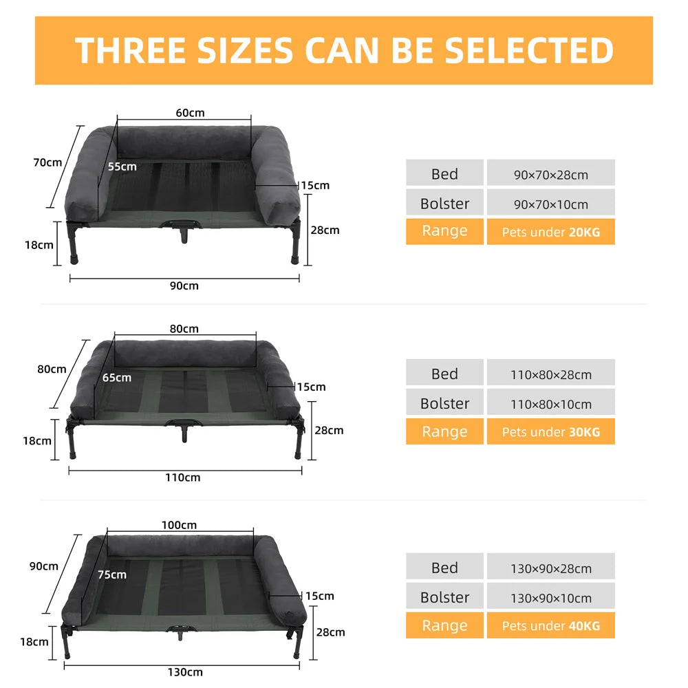 Borwart Raised Outdoor Dog Bed With Breathable Cooling Mat