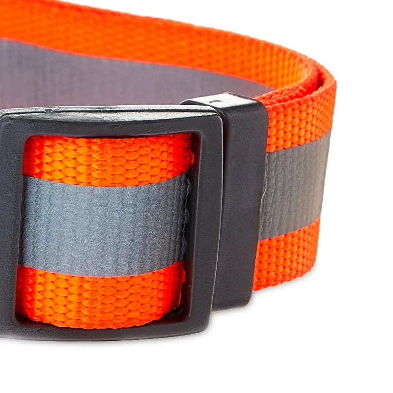 Nylon Reflective Adjustable Dog Collar, Orange, L