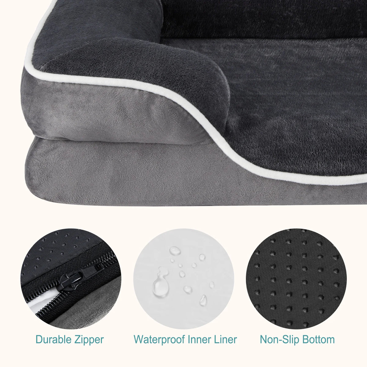 MCQ Memory Foam Orthopedic Dog Bed With Washable Cover