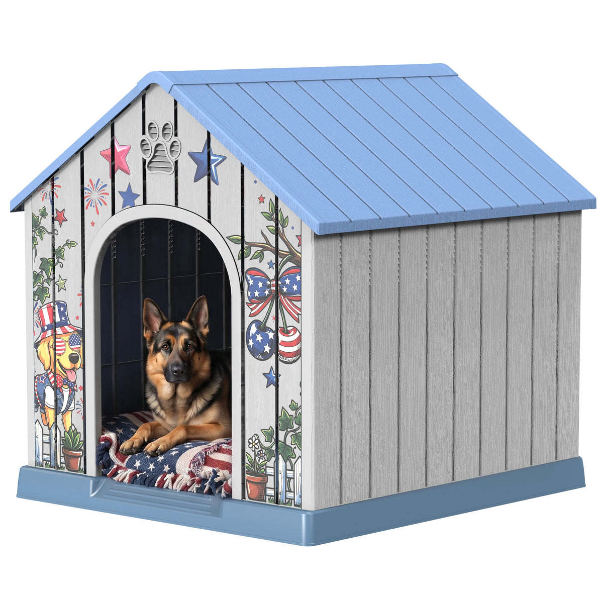 Weatherproof Outdoor Plastic Dog House Shelter For Pets
