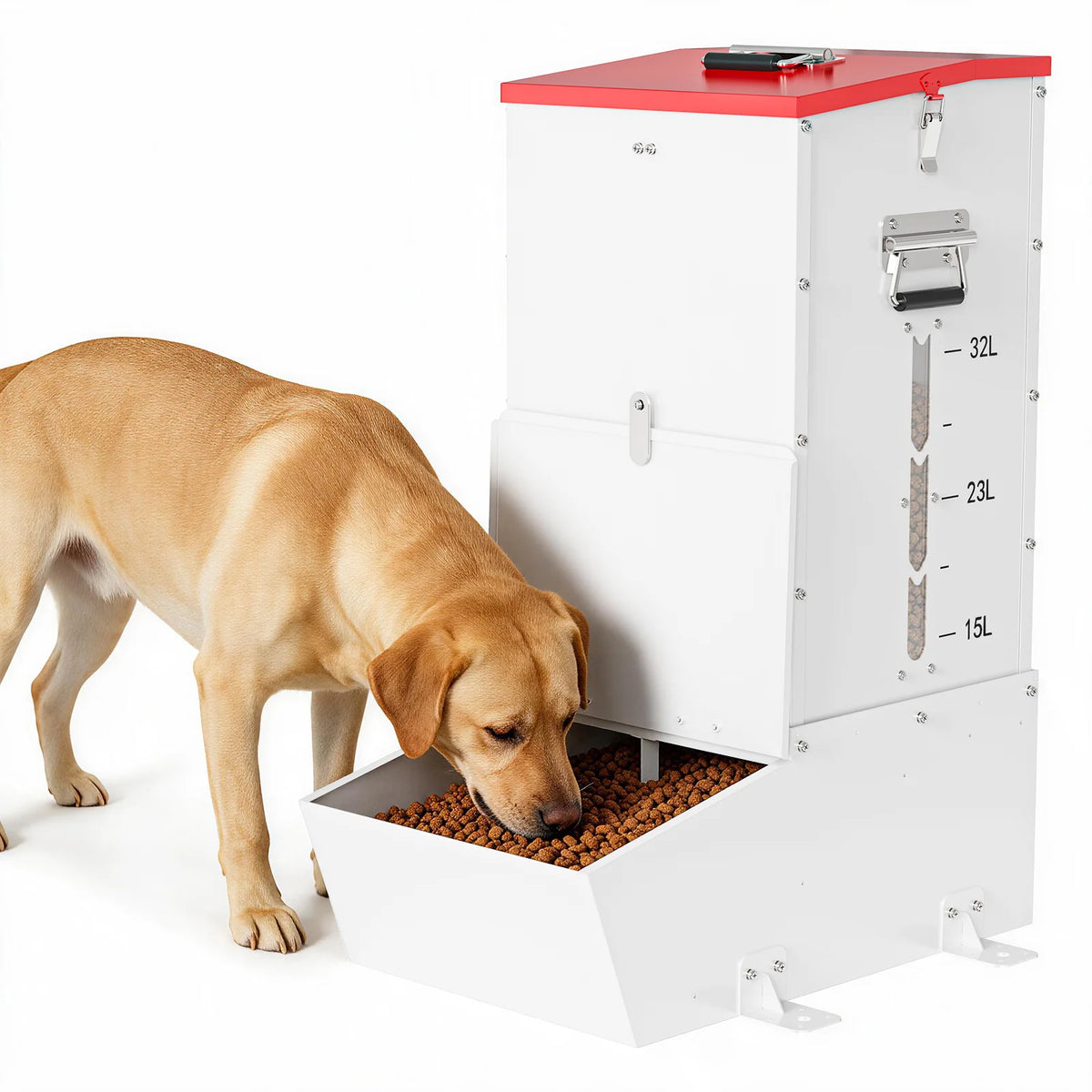 Automatic Lockable Stainless Steel Gravity Feeder for Dogs and Livestock