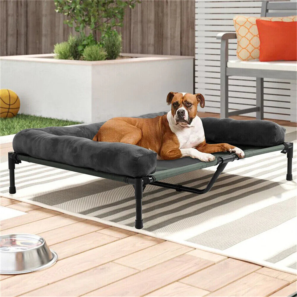 Borwart Raised Outdoor Dog Bed With Breathable Cooling Mat