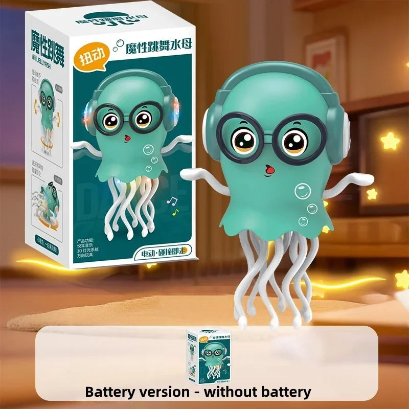 LED Electrically-Powered Crawling Dancing Jellyfish Toy An Octopus With Music Automatic Obstacle Sensor Intelligent Cat Toy Gift