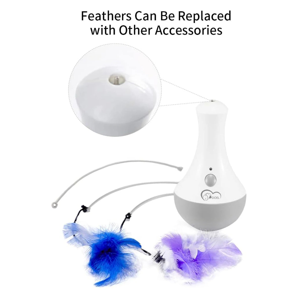 DOEL Automatic 360 Interactive Cat Feather Teaser Toy